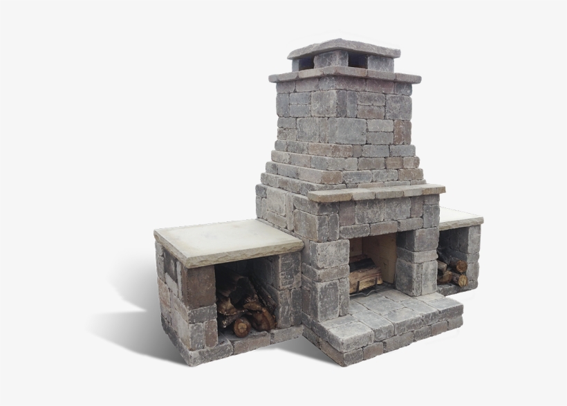 Euro Block Kit Timberwood Blend Wood Boxes - Fremont Outdoor Fireplace, transparent png download