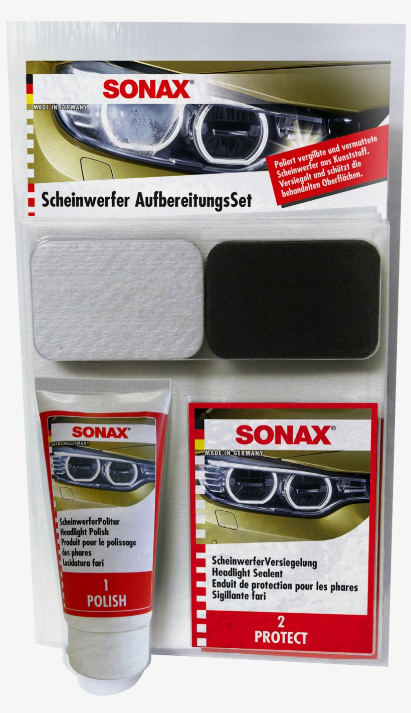 The Sonax Headlight Restoration Kit - Sonax Headlight Restoration Kit, transparent png download