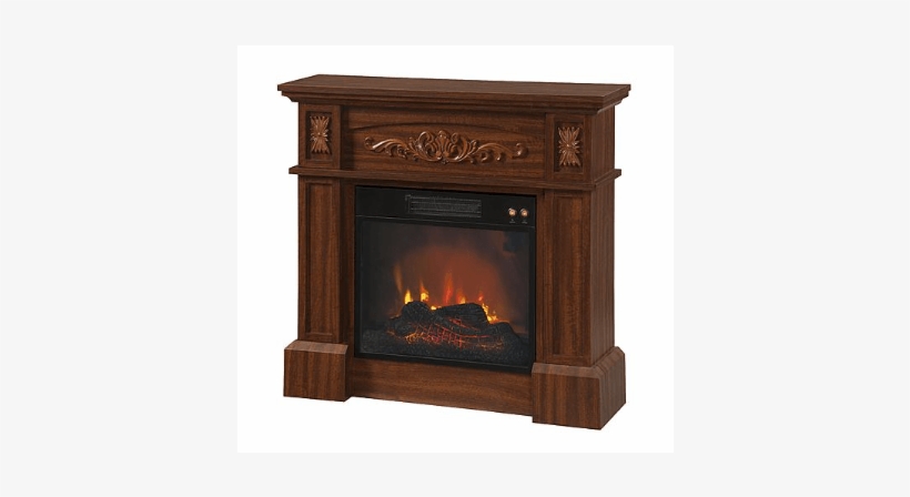 Heat Up With This Electric Fireplace For Only $23 Yes - Essential Home Livingston Electric Fireplace, Brown, transparent png download
