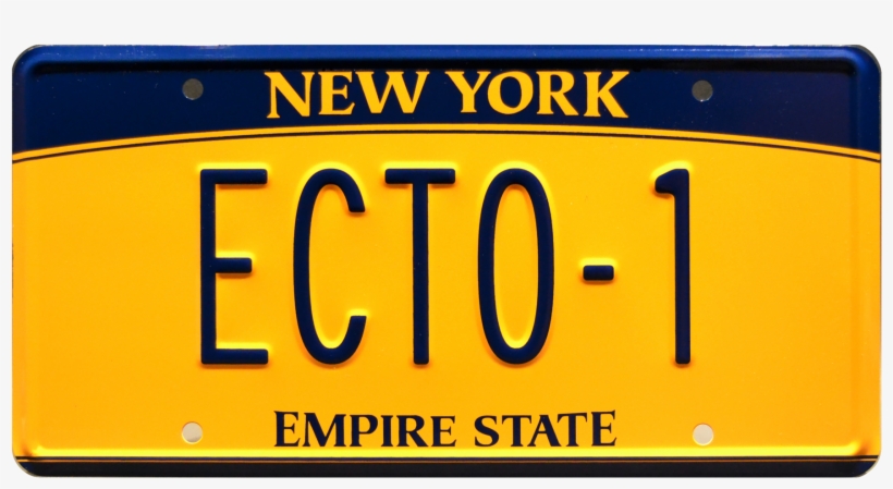Ecto-1 Prop Plate Movie Memorabilia From The 2016 Movie - Ghostbusters Ecto 1 License Plate, transparent png download