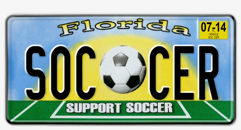 Support Soccer Florida Specialty License Plate - License Plate With Soccer Ball, transparent png download