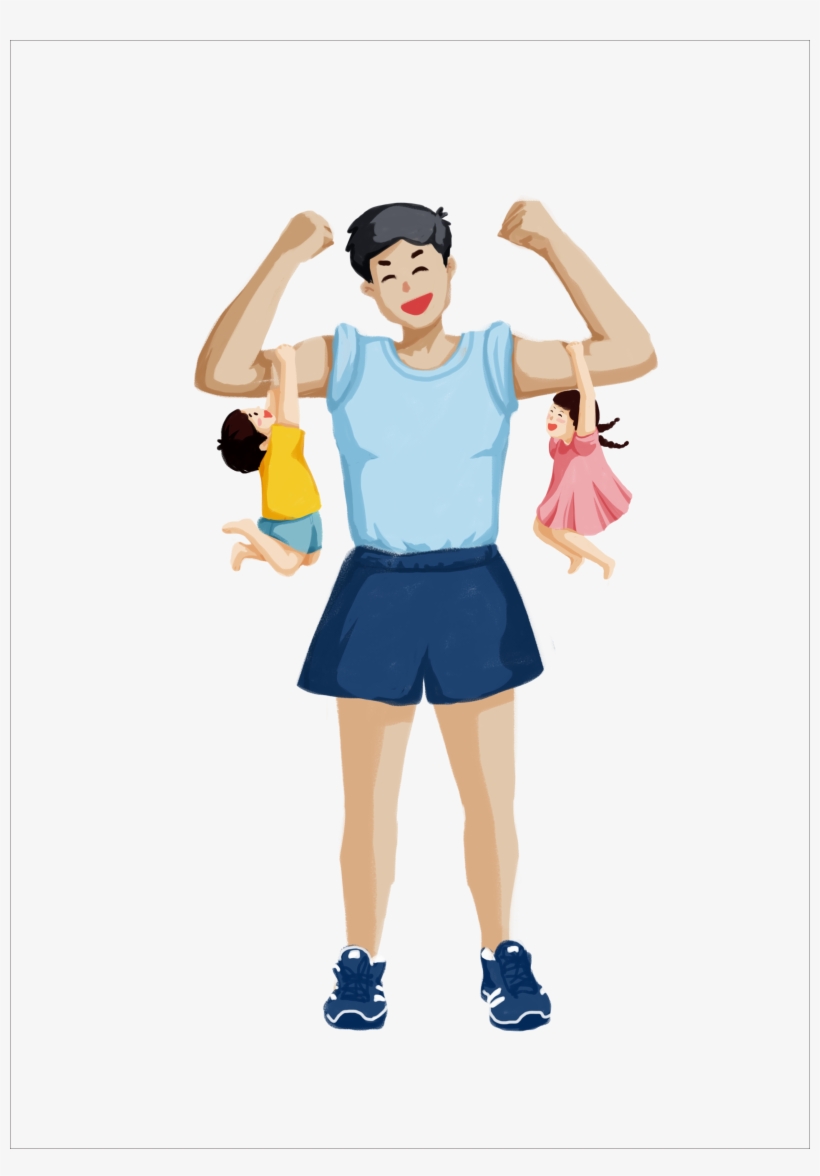 Hand Drawn Cartoon Father S Day Decoration Vector - Father, transparent png download