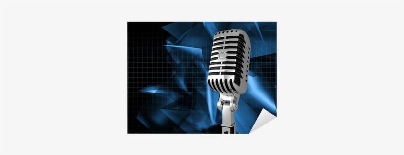 Microphone On Abstract Musical Background Sticker • - Tableau Micro Vintage (toile Canvas 120x80 Cm), transparent png download