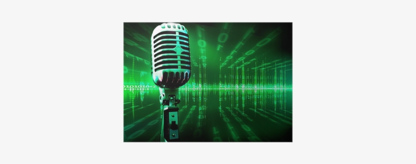 Fondo Musical Tecnologico Con Microfono Y Lenguaje - Leinwandbild „retro Mikrofon, Grafikdruck Pixxprint, transparent png download