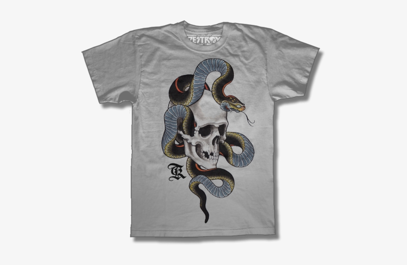 Skull & Snake - Mike Rubendall Snake Tattoo, transparent png download