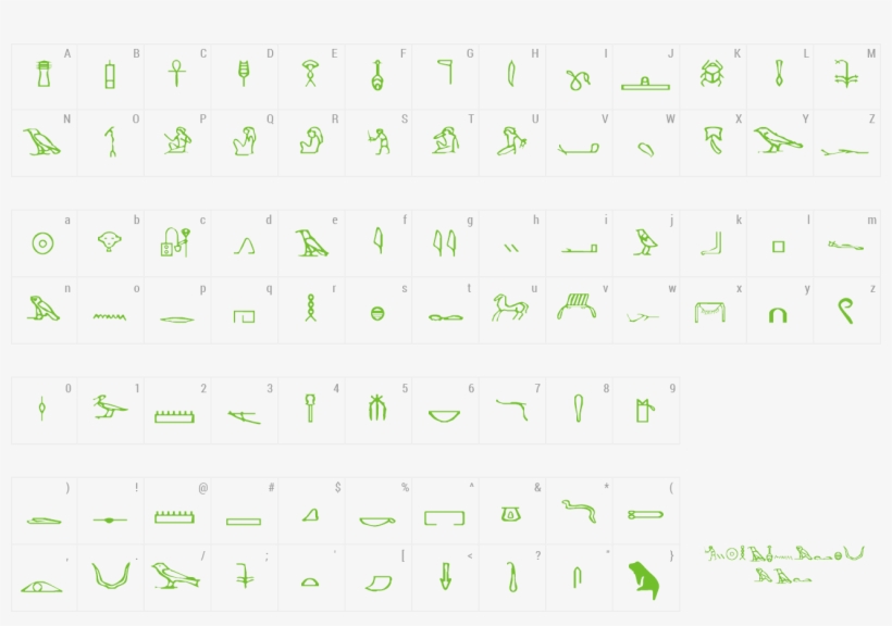 Font Hieroglyphics Preview - Font, transparent png download