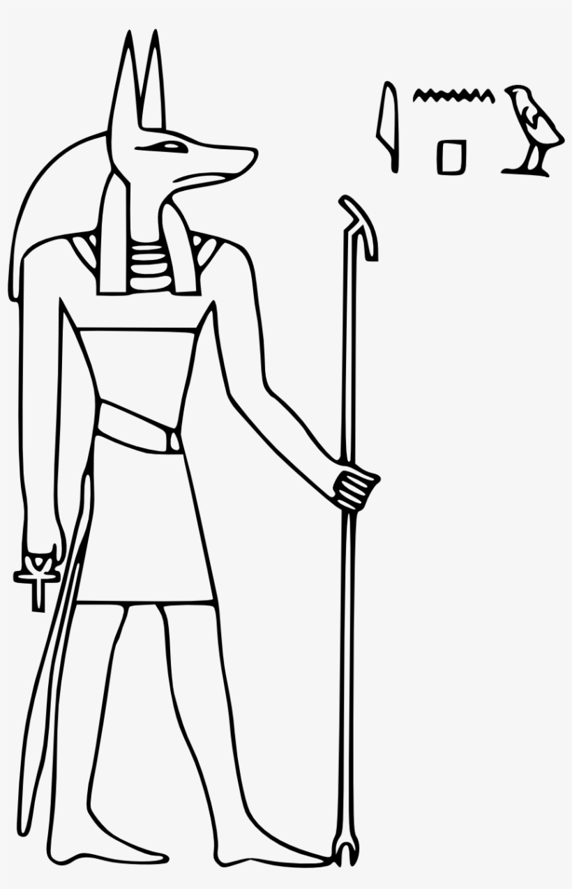 Anubis Clipart Hieroglyphics - Egyptian Gods Black And White, transparent png download