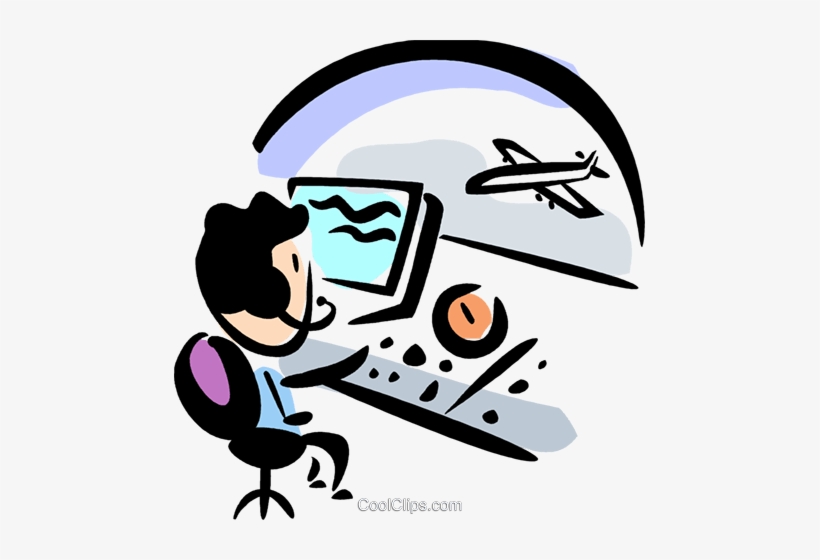 Air Traffic Control Royalty Free Vector Clip Art Illustration - Air Traffic Control Clipart, transparent png download