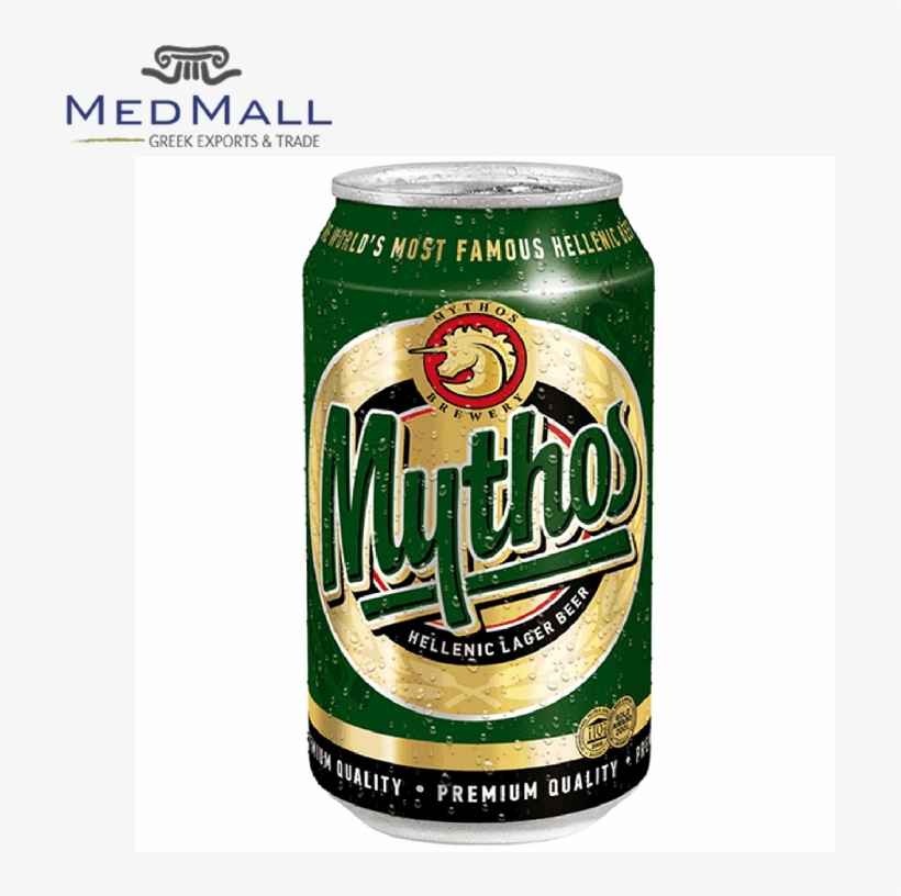 Greek Lager Beer In Metal Tin Can Packaging 24 Pieces - Mythos Beer Can, transparent png download