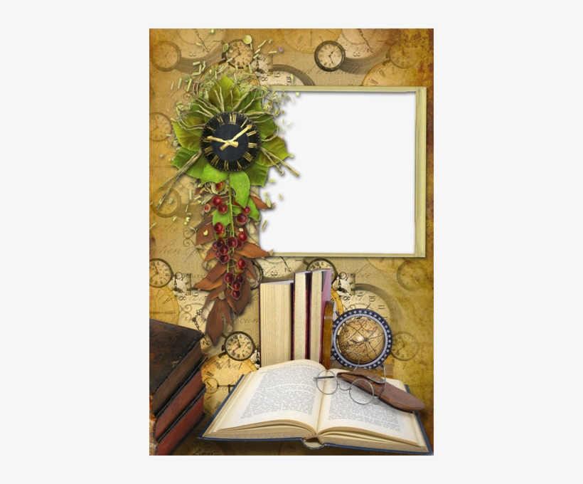 Photo Png Frame With Books And Clock - Mis-education Of The Negro [book], transparent png download