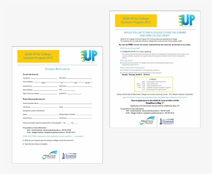 Flyer & Application For Gear Up Grant Program - Advertising, transparent png download