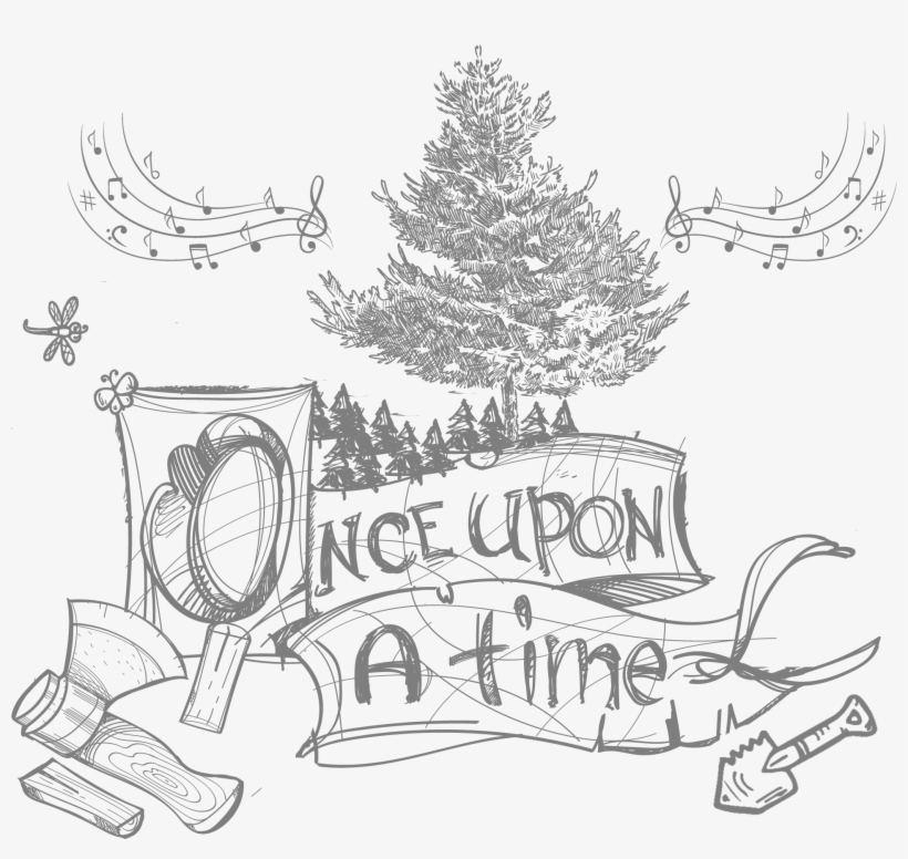 Switzerland The Singing Fir Tree - Once Upon A Time Fairy Tale Clipart Black And White, transparent png download