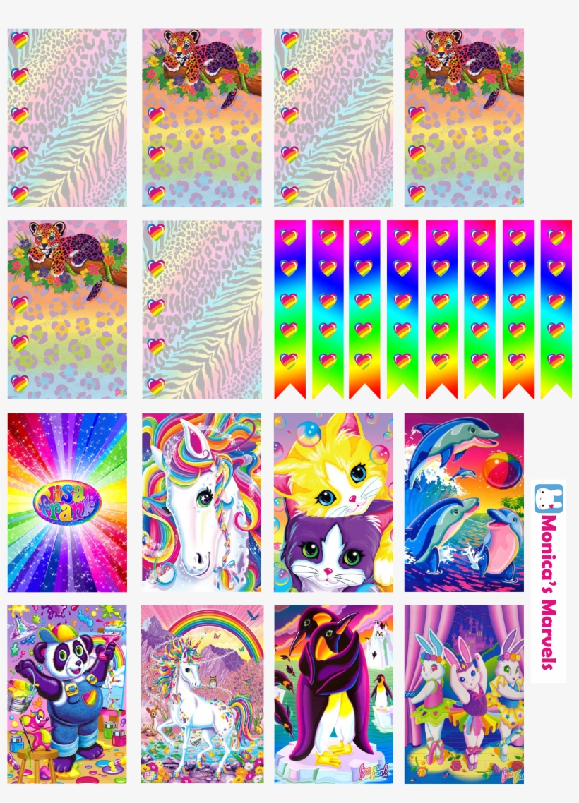 "sticker Kit" Lisa Frank Full Boxes Sticker - Rainbow Unicorn Rainbow Unicorn Rainbow Unicorn Beach, transparent png download