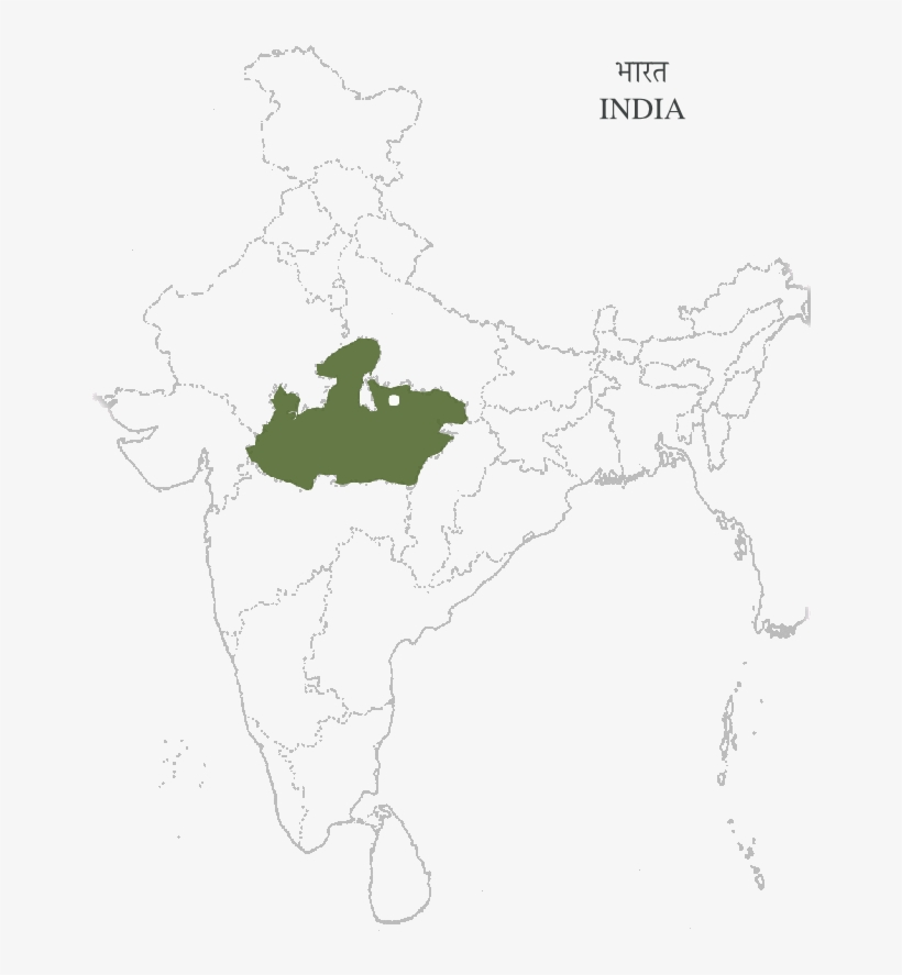 The Lost Gardens Of Khajuraho Are 18th Century Royal - Outline Map Of India, transparent png download