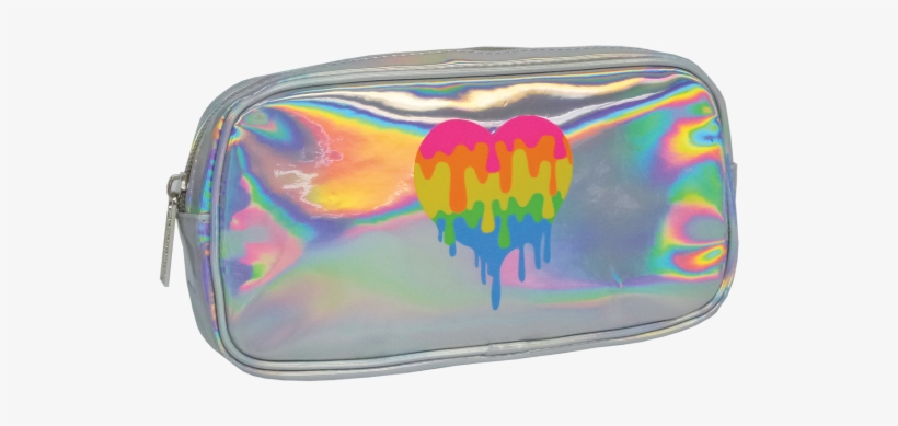 Picture Of Dripping Heart Holographic Small Cosmetic - Holographic Roll Up Bag, transparent png download