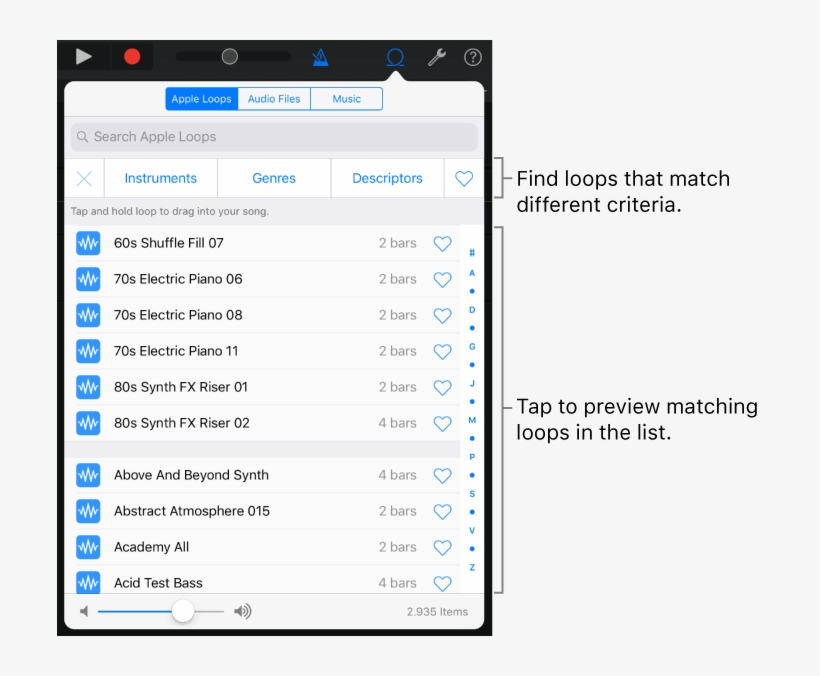 Loop Browser Results List - Import, transparent png download