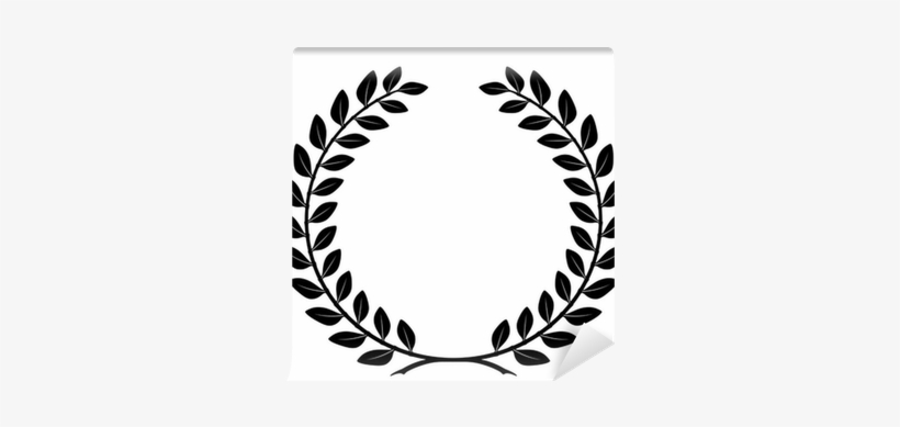 Laurel Wreath With Detailed Branches, Vector Wall Mural - Crown Letter Alphabet Pattern Cotton Linen Cushion, transparent png download
