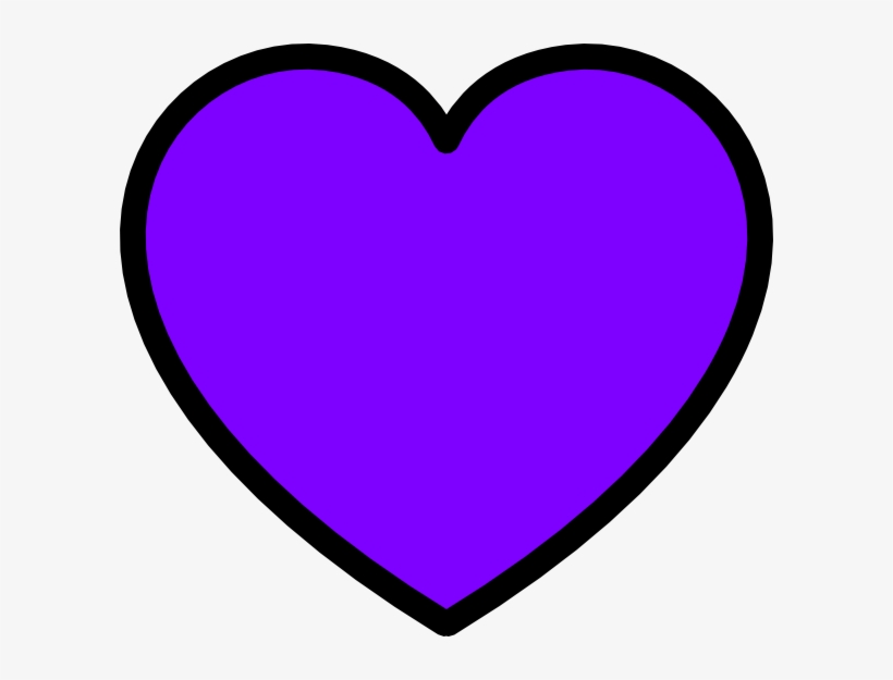 Clip Art Black And White Download Heart Clip Art At - Purple Heart, transparent png download