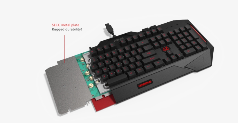 Full Secc Metal Plate - Asus Cerberus Gaming Keyboard, transparent png download