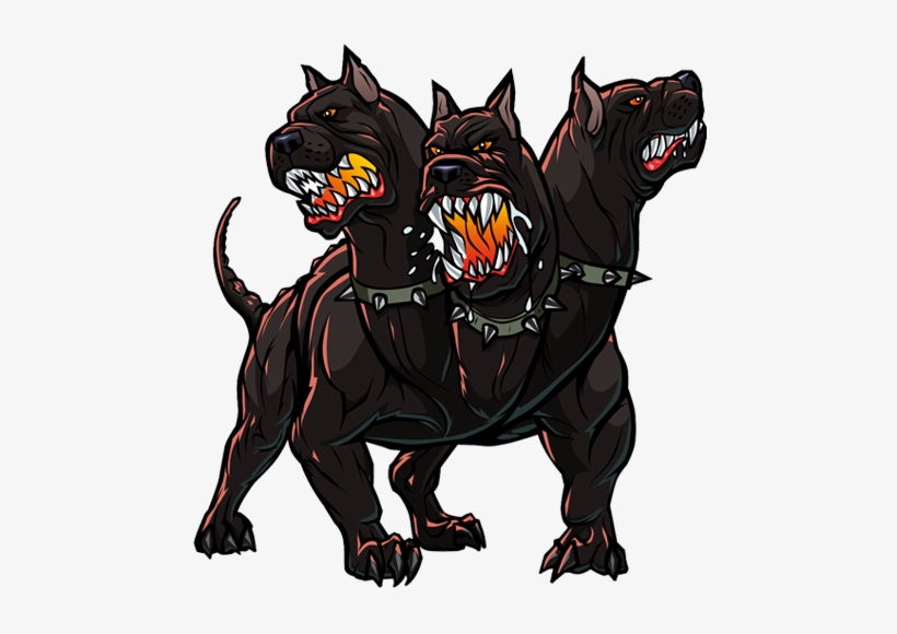 Sticker P-57523 - Chien A Trois Tete, transparent png download