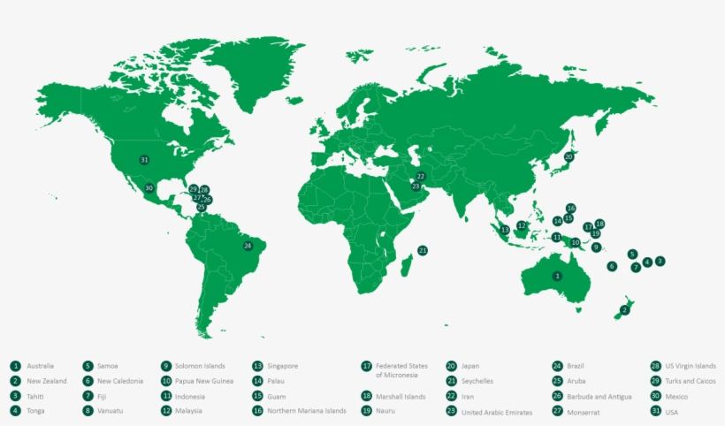 Where We Have Worked - World Map, transparent png download