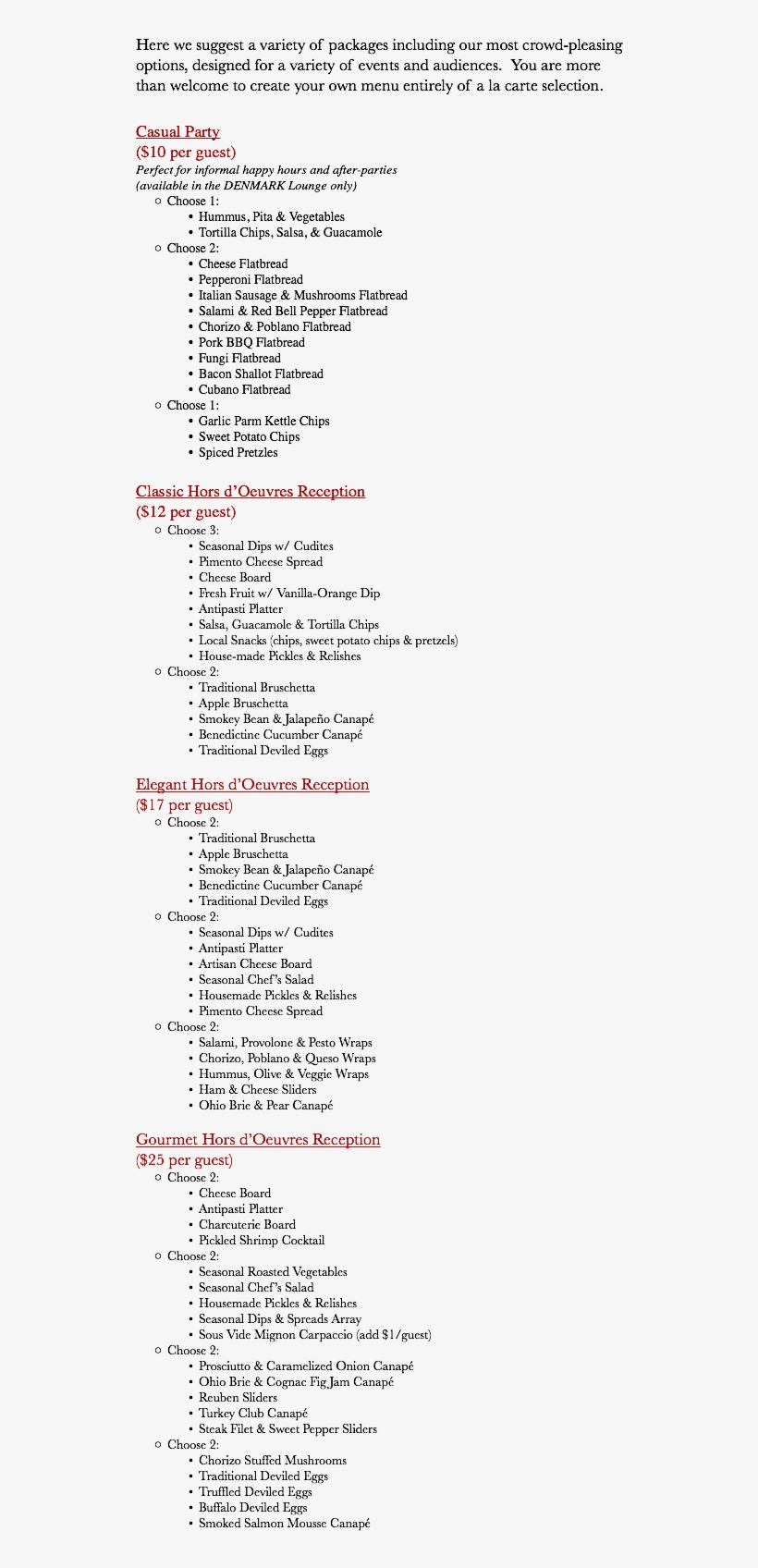 Here We Suggest A Variety Of Packages Including Our - Menu, transparent png download