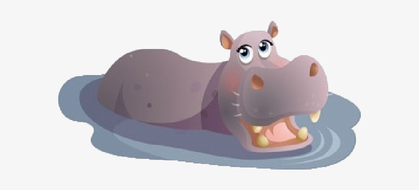 Clipart Hippo Carton - Hippo In Water Clipart, transparent png download