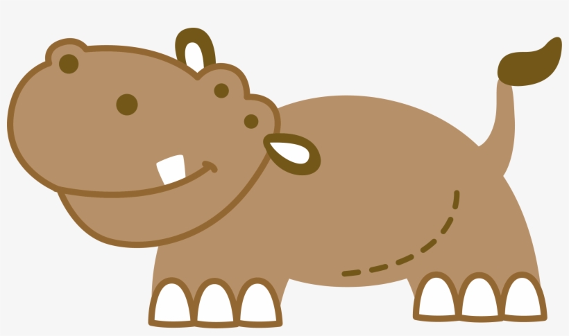 Clipart Hippo Brown - Vector Graphics, transparent png download