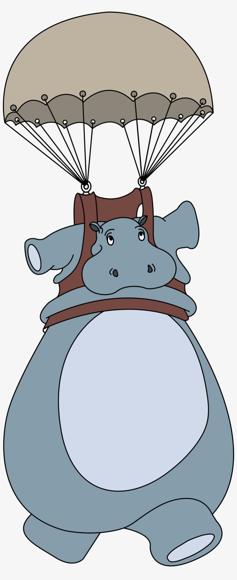 Parachuting Hippopotamus, transparent png download