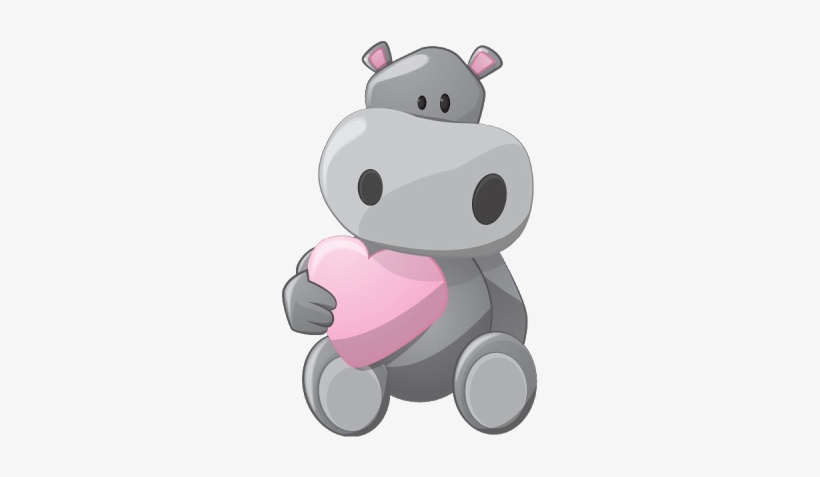 Hippo Clipart Pink Hippo - Cartoon Hippo, transparent png download
