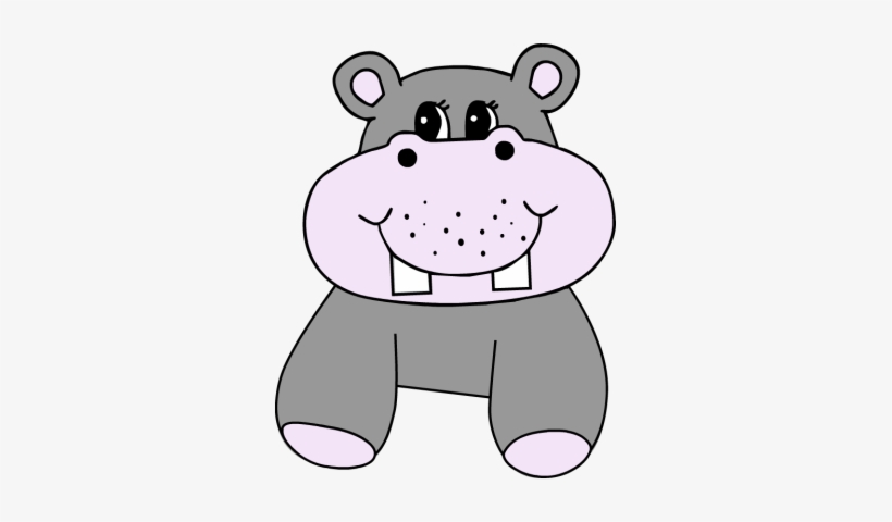 Clip Art Of Cartoon Hippopotamus Clipart Image - Hippopotamus Clip Art, transparent png download