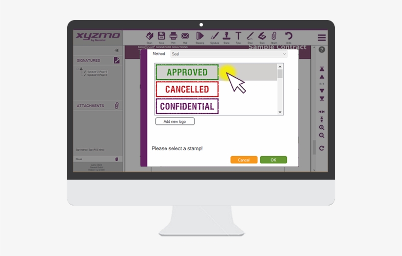 Use One Of The Default Stamps Or Add A New One By Clicking - Computer Monitor, transparent png download