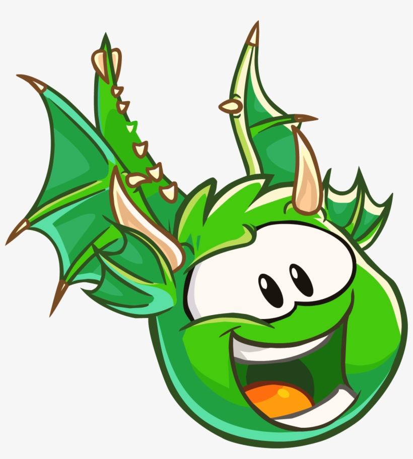 Green Puffle Dragon - Club Penguin Dragao, transparent png download