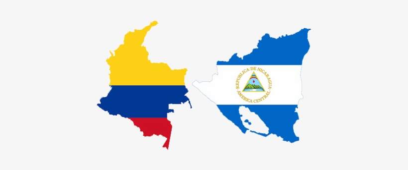 Nicaragua And Colombia - Colombia Flag And Map, transparent png download