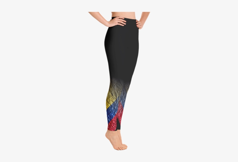Women's Black "organic Colombia Flag" Yoga Pants - Venezuelan Leggings, transparent png download