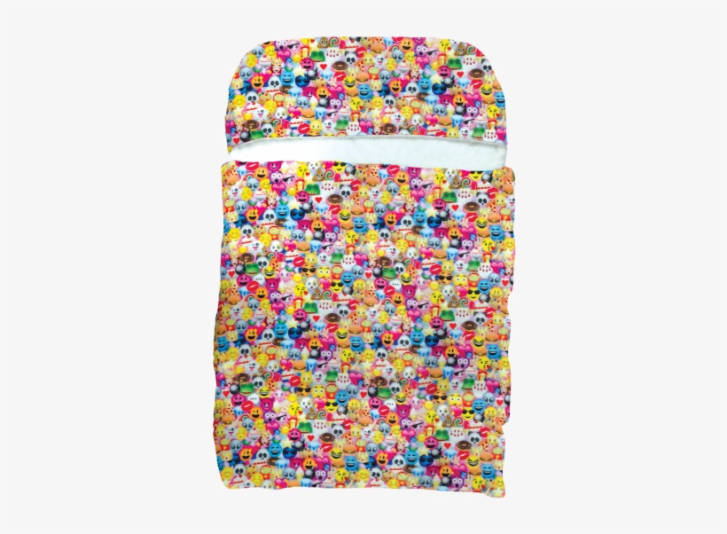 Picture Of Emoji Collage Sleeping Bag - Iscream Emoji Collage 70" X 28" Faux Sherpa-lined Silky, transparent png download