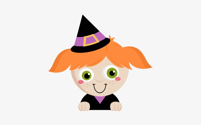 Peeking Witch Svg Scrapbook Title Svg Cutting Files - Cute Halloween Witch Png, transparent png download