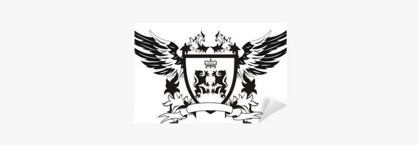 Vintage Shield With Wings And Lions Wall Mural • Pixers® - Vintage Shield Logo, transparent png download