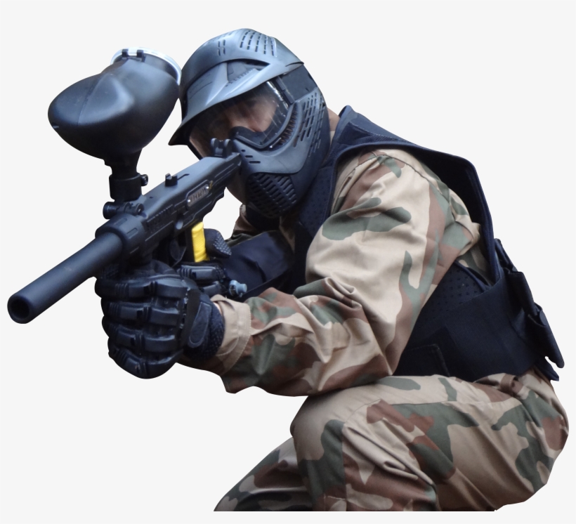 Man In Action - Paintball Png, transparent png download