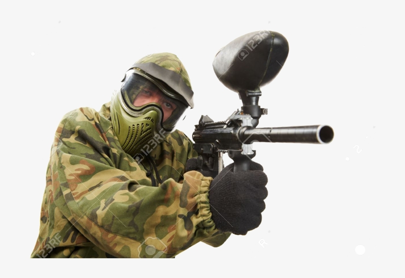 12590114 Aiming Paintball Player Stock Photo Paintball - Paintball Player Png, transparent png download