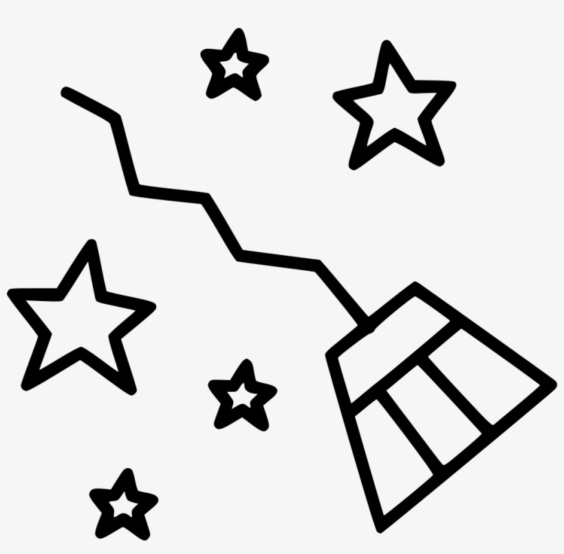 Broom Magic Witchcraft - Red White And Blue Star Clipart, transparent png download