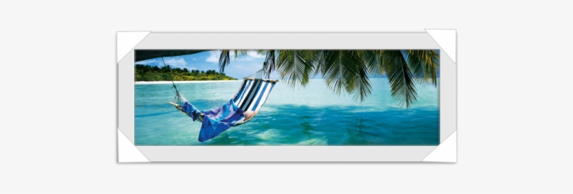 #818 - Poster Encadré: Plages - Hamac A L'ombre Des Cocotiers, transparent png download