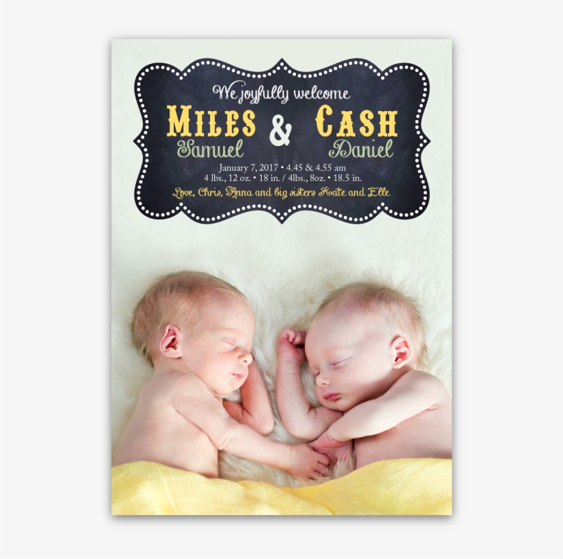 Chalkboard Frame Baby Announcement - Twins On The Doorstep (mills & Boon Cherish) (forever,, transparent png download