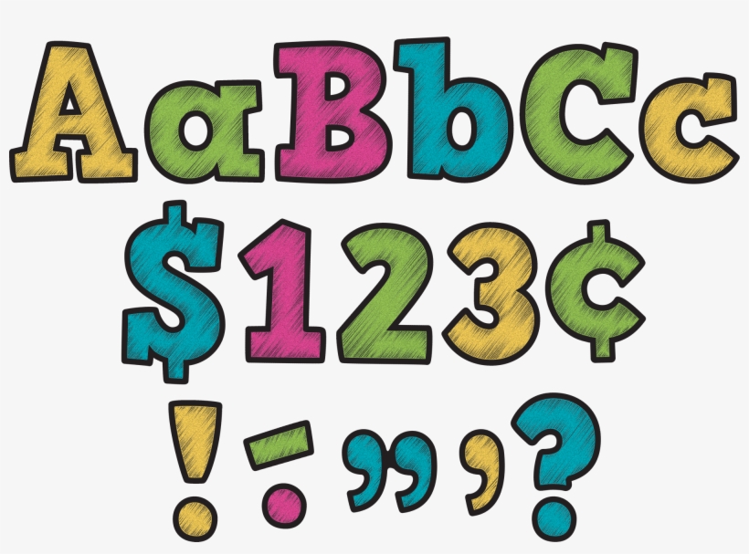 Chalkboard Brights Bold Block 4 Letters Combo Pack, transparent png download