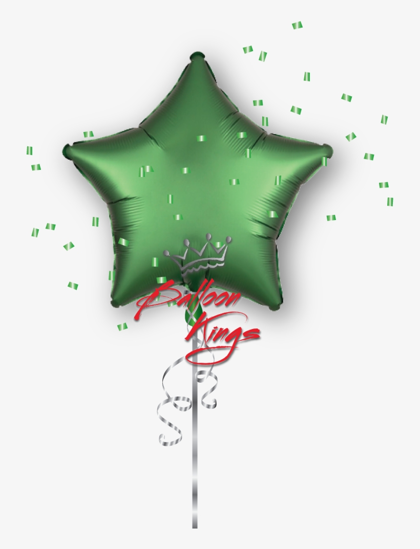 Satin Luxe Emerald Green Star - Balloon, transparent png download