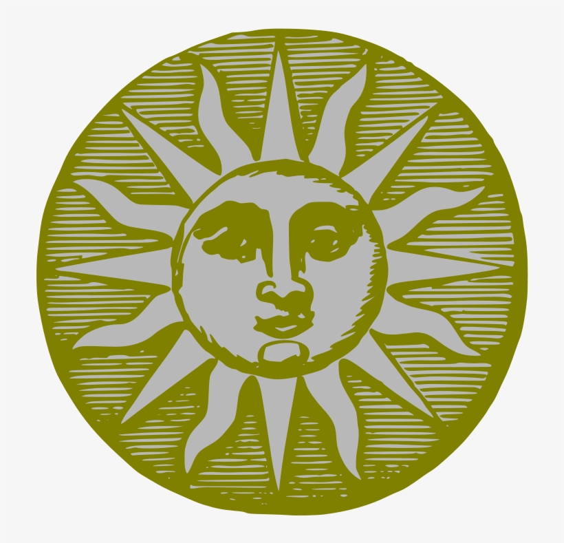 Sun Vintage Vector Black And White Download - Premium Giclee Print: Antique Sunburst Symbol By Rene, transparent png download