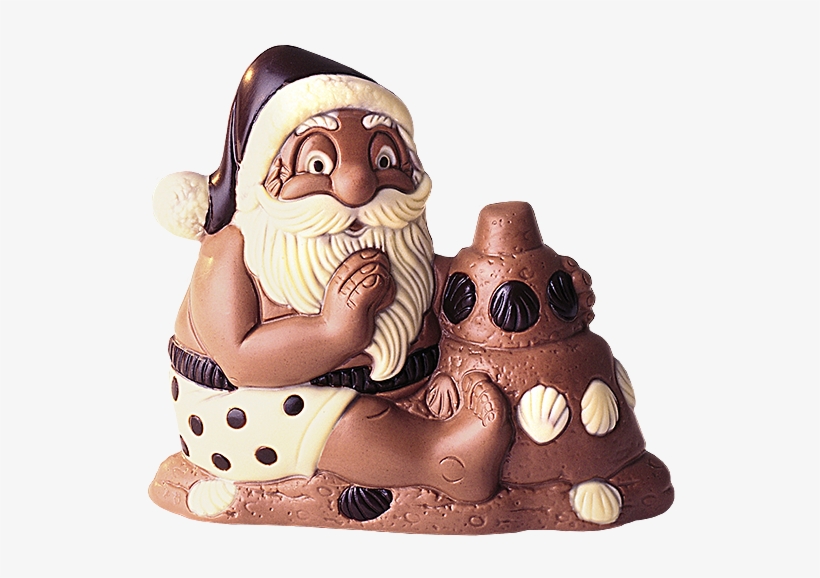 Santa Claus With Sandcastle - Figurine, transparent png download
