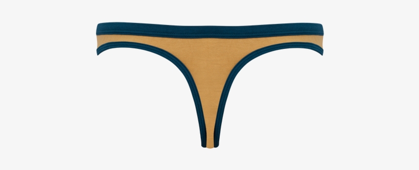 Mustard Base X Teal Trim - Thong, transparent png download