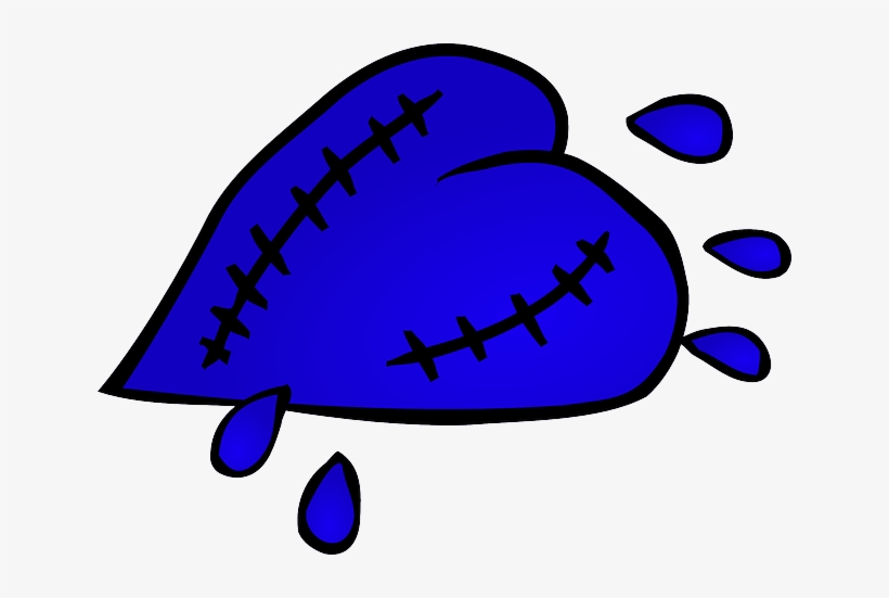 Blue, Heart, Love, Half, Broken, Hearts - Broken Hearts, transparent png download