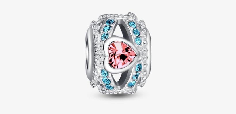 Glamulet Sports - Red And Blue Heart Openwork Charm, transparent png download